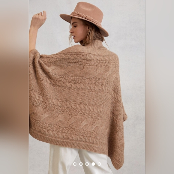 ANTHROPOLOGIE | Rosamund Cable Knit Poncho Sweater - Picture 3 of 9